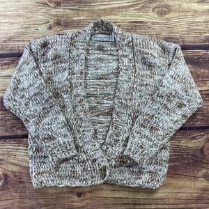 White Wheeler & Martha Petites Small Single Button Cardigan Knit Sweater White